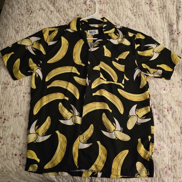 Banana Print Shirt Mens Small - Picture 2 of 8